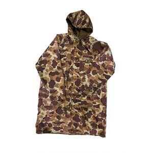 Vintage Hodgman Camo Long Hunting Jacket Coat Waterproof Hooded Raincoat Medium